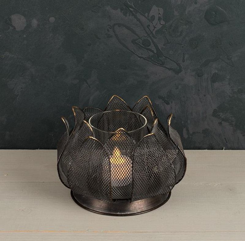 Lotus ljuslykta metall